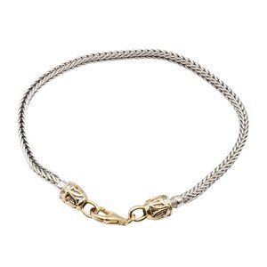 Gems En Vogue Foxtail Charm Bracelet in Sterling Silver 7.5 Inches